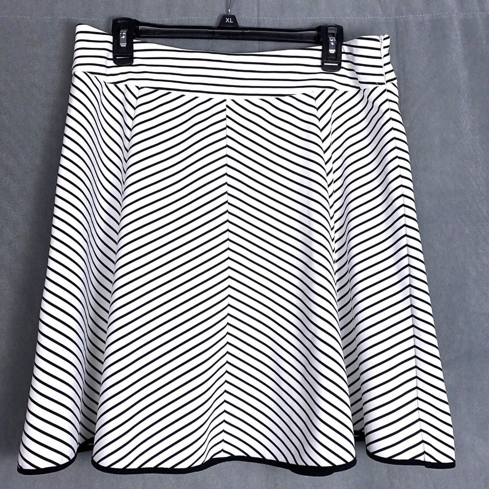 Pixley Skater Skirt Size XL Black White Stripe Swing Flare Mini Stitch Fix Skirt